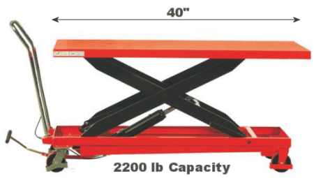 Hydraulic Lift Table Cart — 2,200lb. Capacity